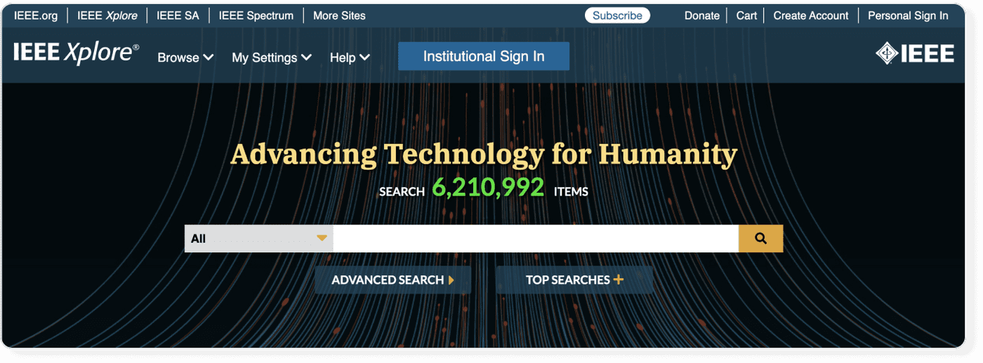 Search interface of IEEE Xplore